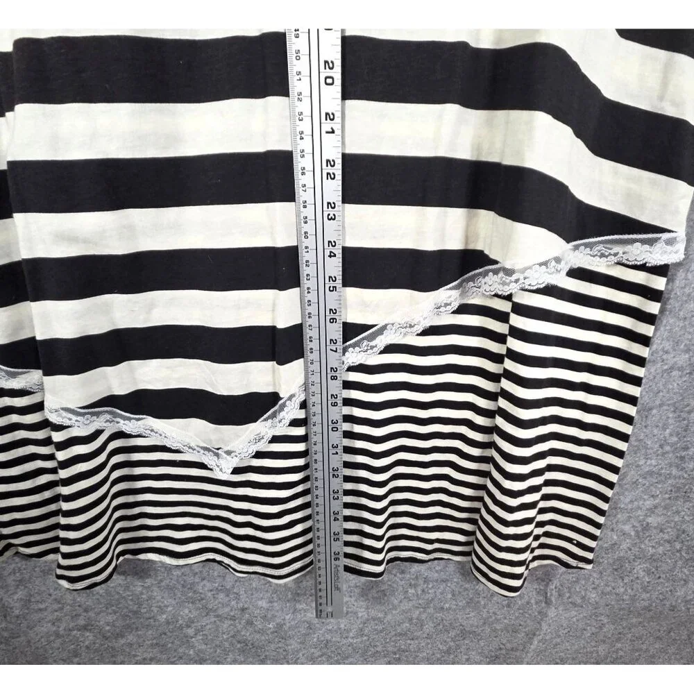 Jelly the Pug NWT Girls Boho Stripe Dress Black White Long Sleeve Size XXL